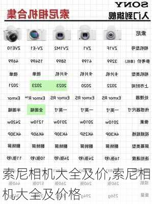 索尼相机大全及价,索尼相机大全及价格