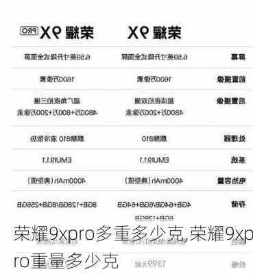 荣耀9xpro多重多少克,荣耀9xpro重量多少克