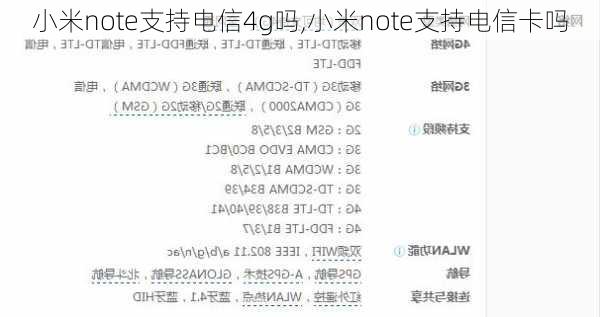 小米note支持电信4g吗,小米note支持电信卡吗