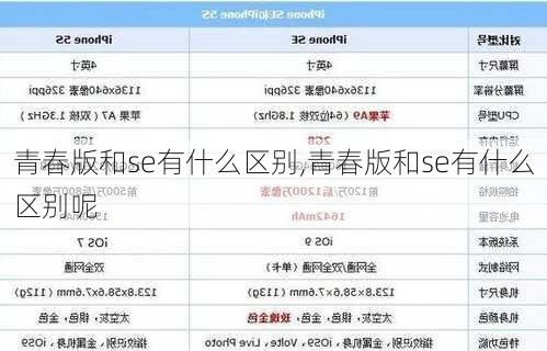 青春版和se有什么区别,青春版和se有什么区别呢