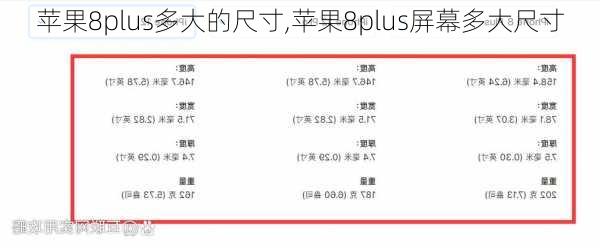 苹果8plus多大的尺寸,苹果8plus屏幕多大尺寸