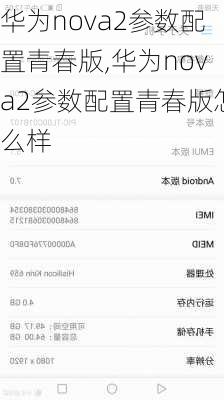 华为nova2参数配置青春版,华为nova2参数配置青春版怎么样