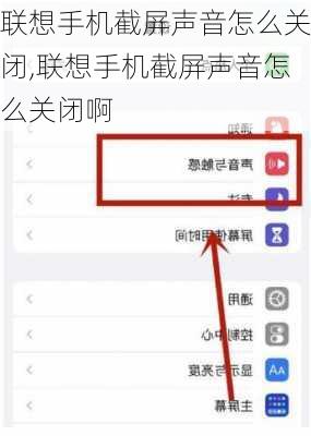 联想手机截屏声音怎么关闭,联想手机截屏声音怎么关闭啊
