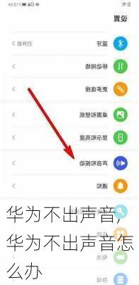 华为不出声音,华为不出声音怎么办