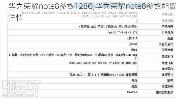 华为荣耀note8参数128G,华为荣耀note8参数配置详情