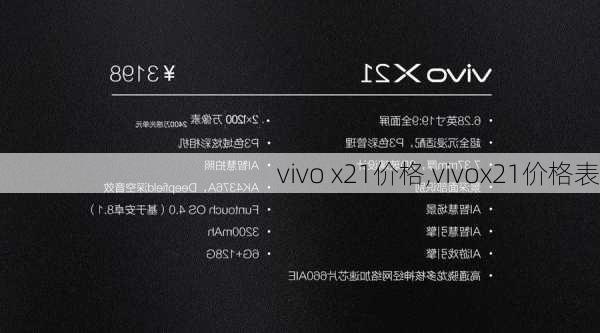 vivo x21价格,vivox21价格表