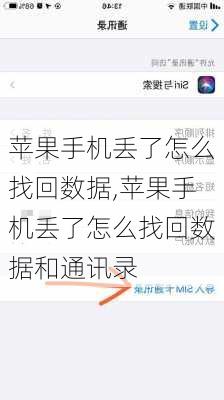 苹果手机丢了怎么找回数据,苹果手机丢了怎么找回数据和通讯录