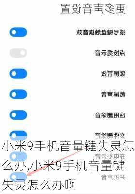 小米9手机音量键失灵怎么办,小米9手机音量键失灵怎么办啊