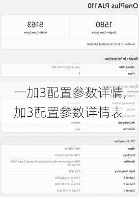 一加3配置参数详情,一加3配置参数详情表