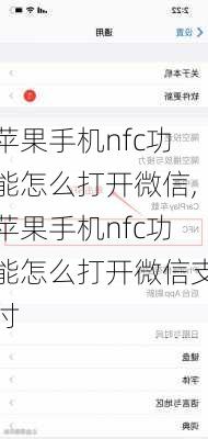 苹果手机nfc功能怎么打开微信,苹果手机nfc功能怎么打开微信支付