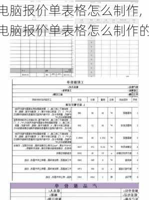 电脑报价单表格怎么制作,电脑报价单表格怎么制作的