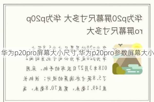 华为p20pro屏幕大小尺寸,华为p20pro参数屏幕大小