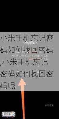 小米手机忘记密码如何找回密码,小米手机忘记密码如何找回密码呢