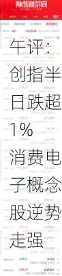 午评：创指半日跌超1% 消费电子概念股逆势走强