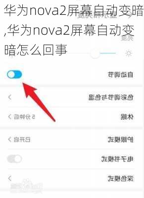 华为nova2屏幕自动变暗,华为nova2屏幕自动变暗怎么回事