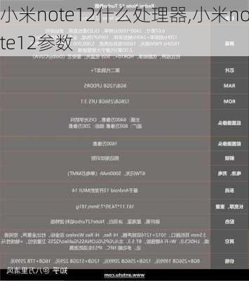 小米note12什么处理器,小米note12参数