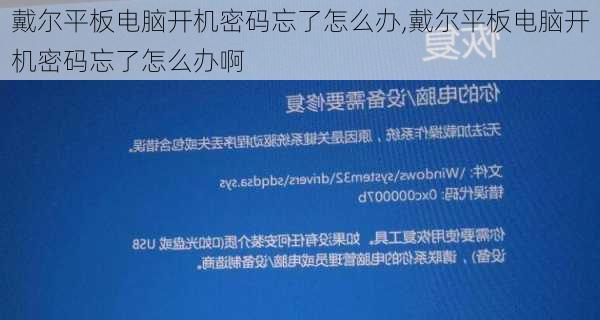 戴尔平板电脑开机密码忘了怎么办,戴尔平板电脑开机密码忘了怎么办啊