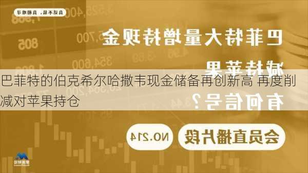 巴菲特的伯克希尔哈撒韦现金储备再创新高 再度削减对苹果持仓