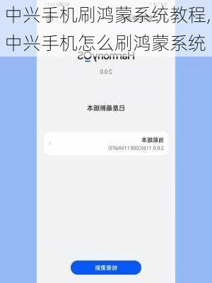 中兴手机刷鸿蒙系统教程,中兴手机怎么刷鸿蒙系统