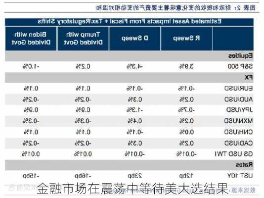 金融市场在震荡中等待美大选结果