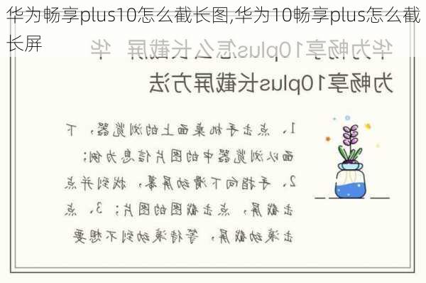 华为畅享plus10怎么截长图,华为10畅享plus怎么截长屏