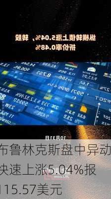 布鲁林克斯盘中异动 快速上涨5.04%报115.57美元