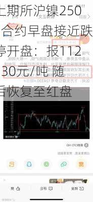 上期所沪镍2501合约早盘接近跌停开盘：报112130元/吨 随后恢复至红盘