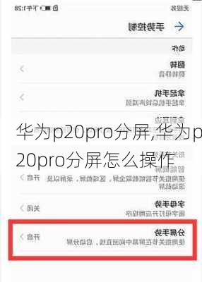 华为p20pro分屏,华为p20pro分屏怎么操作