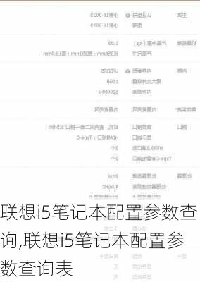 联想i5笔记本配置参数查询,联想i5笔记本配置参数查询表