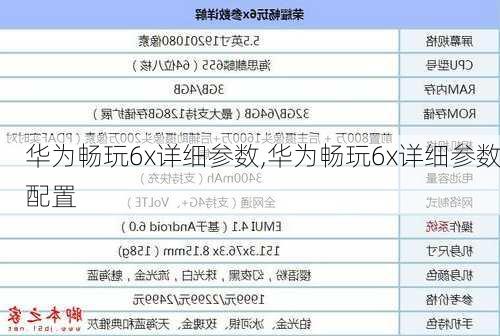 华为畅玩6x详细参数,华为畅玩6x详细参数配置