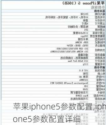 苹果iphone5参数配置,iphone5参数配置详细