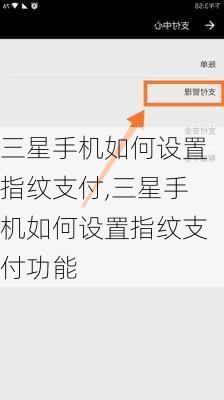 三星手机如何设置指纹支付,三星手机如何设置指纹支付功能