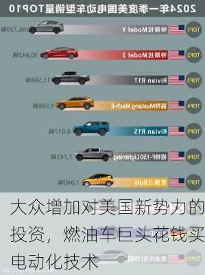 大众增加对美国新势力的投资，燃油车巨头花钱买电动化技术