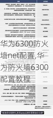 华为6300防火墙net配置,华为防火墙6300配置教程