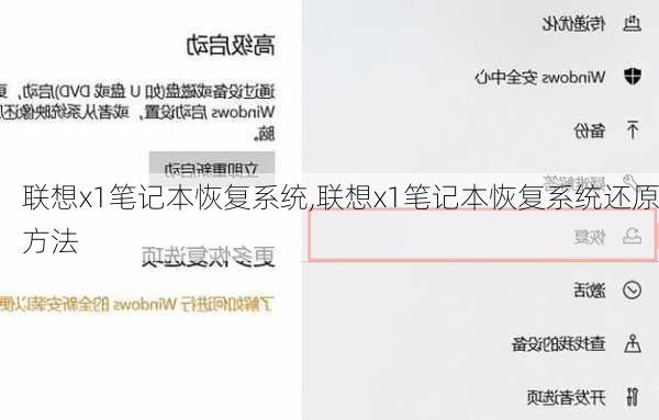 联想x1笔记本恢复系统,联想x1笔记本恢复系统还原方法