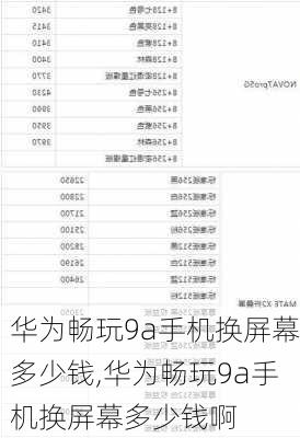 华为畅玩9a手机换屏幕多少钱,华为畅玩9a手机换屏幕多少钱啊