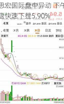 思宏国际盘中异动 下午盘快速下挫5.90%