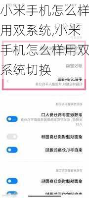 小米手机怎么样用双系统,小米手机怎么样用双系统切换