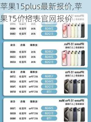 苹果15plus最新报价,苹果15价格表官网报价