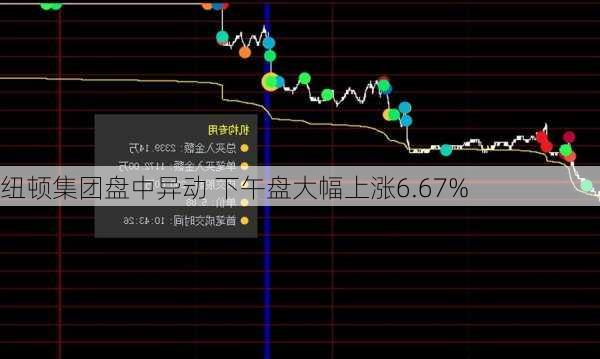 纽顿集团盘中异动 下午盘大幅上涨6.67%