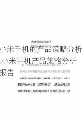 小米手机的产品策略分析,小米手机产品策略分析报告