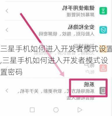 三星手机如何进入开发者模式设置,三星手机如何进入开发者模式设置密码