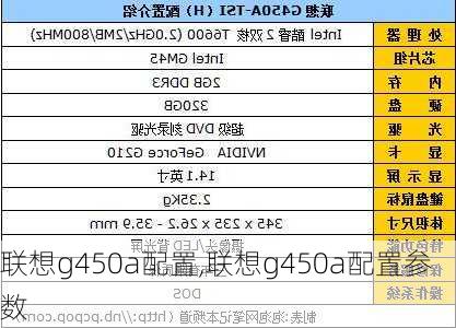 联想g450a配置,联想g450a配置参数