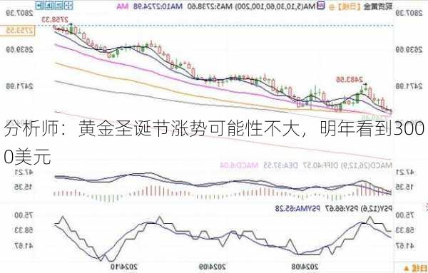 分析师：黄金圣诞节涨势可能性不大，明年看到3000美元