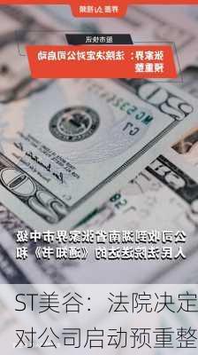 ST美谷：法院决定对公司启动预重整