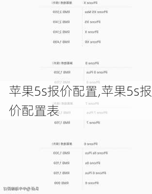 苹果5s报价配置,苹果5s报价配置表