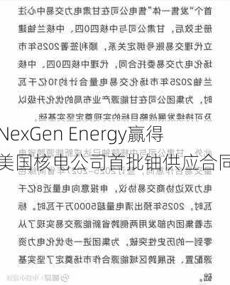 NexGen Energy赢得美国核电公司首批铀供应合同